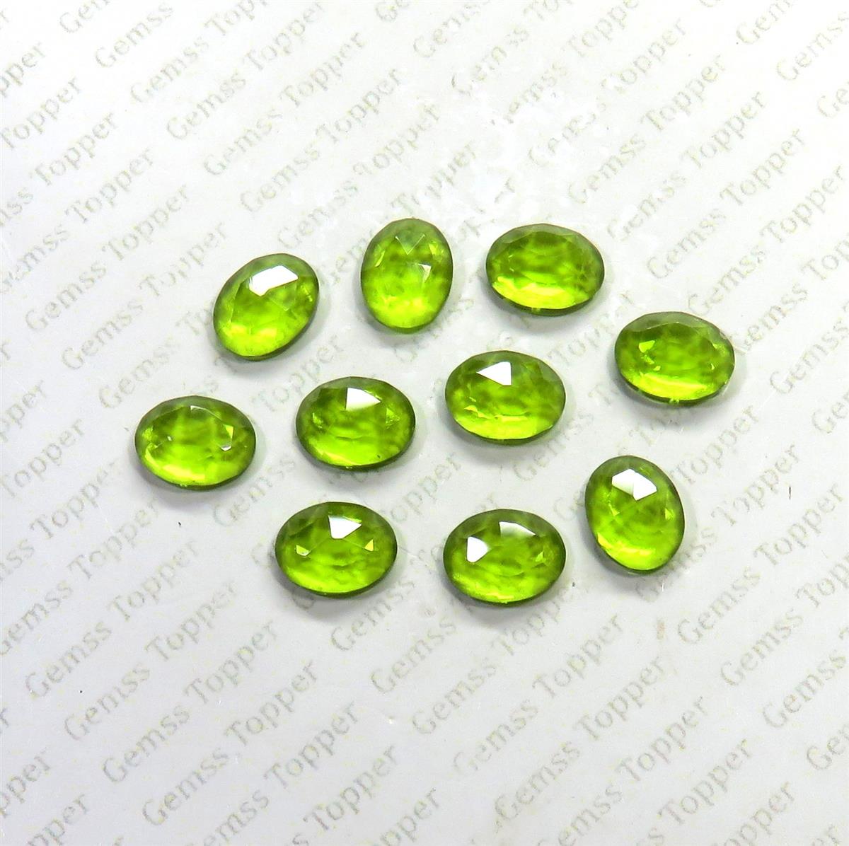 Peridot 6x8 mm Oval Rose Cut
